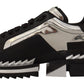 Dolce & Gabbana Elegant Super King Leather Sneakers - Silver & Black