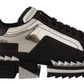 Dolce & Gabbana Elegant Super King Leather Sneakers - Silver & Black