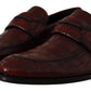 Dolce & Gabbana Exotic Croc Leather Bordeaux Loafers