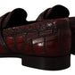 Dolce & Gabbana Exotic Croc Leather Bordeaux Loafers