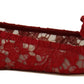 Dolce & Gabbana Radiant Red Lace Ballet Flats with Crystal Buckle