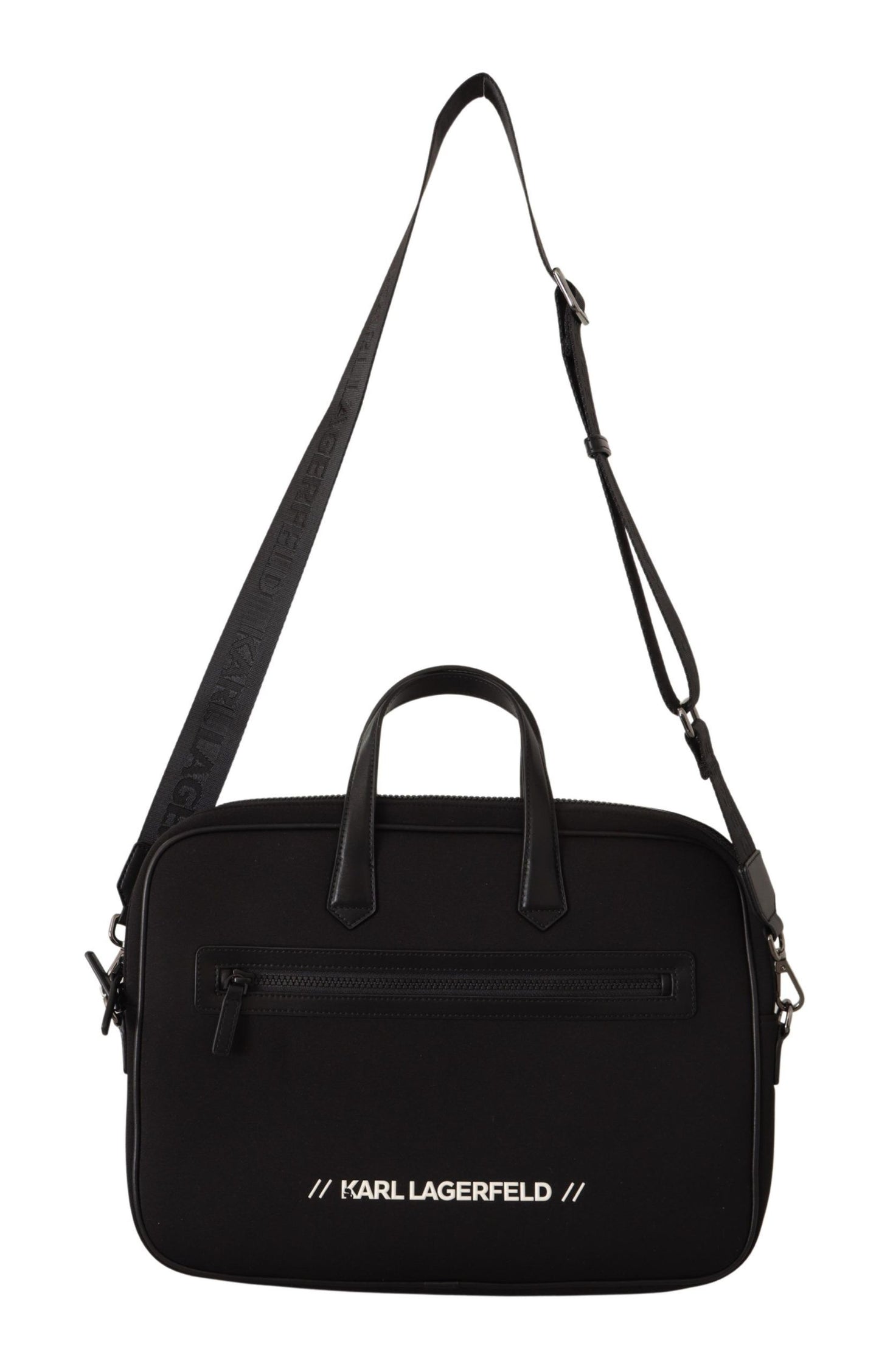 Karl Lagerfeld Sleek Nylon Laptop Crossbody Bag For Sophisticated Style