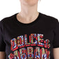 Dolce & Gabbana Chic Black Crew Neck Logo Tee