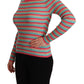 Dolce & Gabbana Elegant Striped Silk Crew Neck Pullover