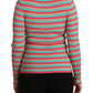 Dolce & Gabbana Elegant Striped Silk Crew Neck Pullover