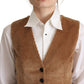 Dolce & Gabbana Elegant Sleeveless V-Neck Corduroy Vest