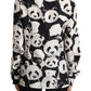 Dolce & Gabbana Chic Panda Print Silk Blouse