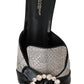 Dolce & Gabbana Crystal-Embellished Exotic Leather Sandals