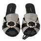 Dolce & Gabbana Crystal-Embellished Exotic Leather Sandals