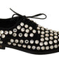 Dolce & Gabbana Elegant Crystal-Embellished Lace-Up Flats