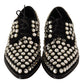 Dolce & Gabbana Elegant Crystal-Embellished Lace-Up Flats