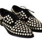 Dolce & Gabbana Elegant Crystal-Embellished Lace-Up Flats