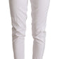 Jacob Cohen Chic White Mid Waist Skinny Cropped Pants