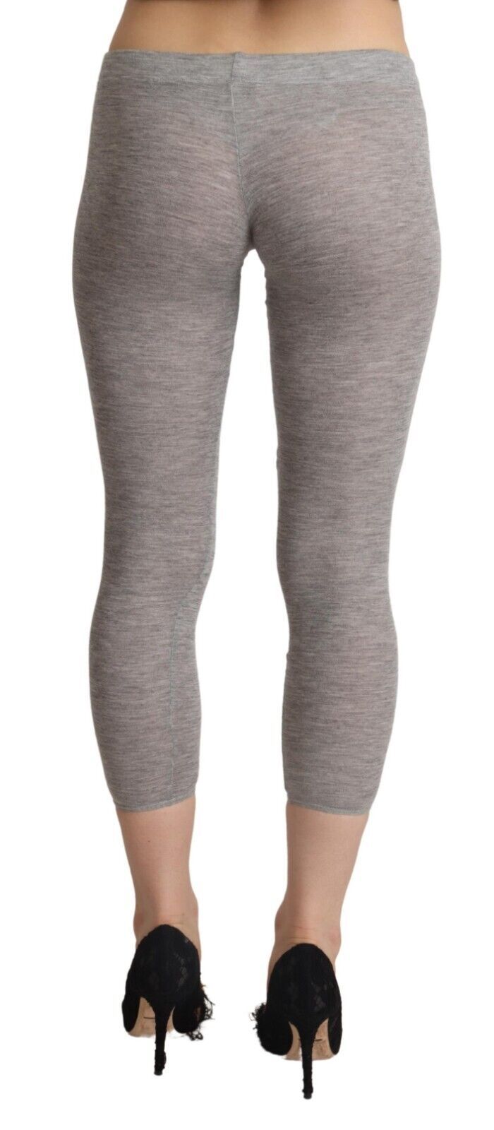 Ermanno Scervino Chic Gray Slim-Fit Cropped Leggings