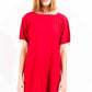 Love Moschino Elegant Red Wool Dress with Logo Detail