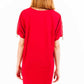 Love Moschino Elegant Red Wool Dress with Logo Detail