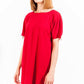 Love Moschino Elegant Red Wool Dress with Logo Detail