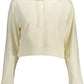 Calvin Klein Chic White Hooded Sweatshirt with Central Pocket