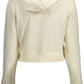 Calvin Klein Chic White Hooded Sweatshirt with Central Pocket