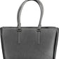 Calvin Klein Elegant Black Shoulder Bag with Triple Compartments