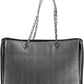 Calvin Klein Chic Black Dual-Handle Chain Shoulder Bag