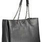 Calvin Klein Chic Black Dual-Handle Chain Shoulder Bag