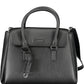 Calvin Klein Sleek Black Eco-Conscious Handbag with Logo Design