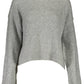 Calvin Klein Chic Gray Embroidered Sweater with Side Slits