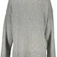 Calvin Klein Chic Gray Embroidered Sweater with Side Slits