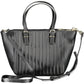 Tommy Hilfiger Chic Black Polyurethane Handbag with Contrasting Details