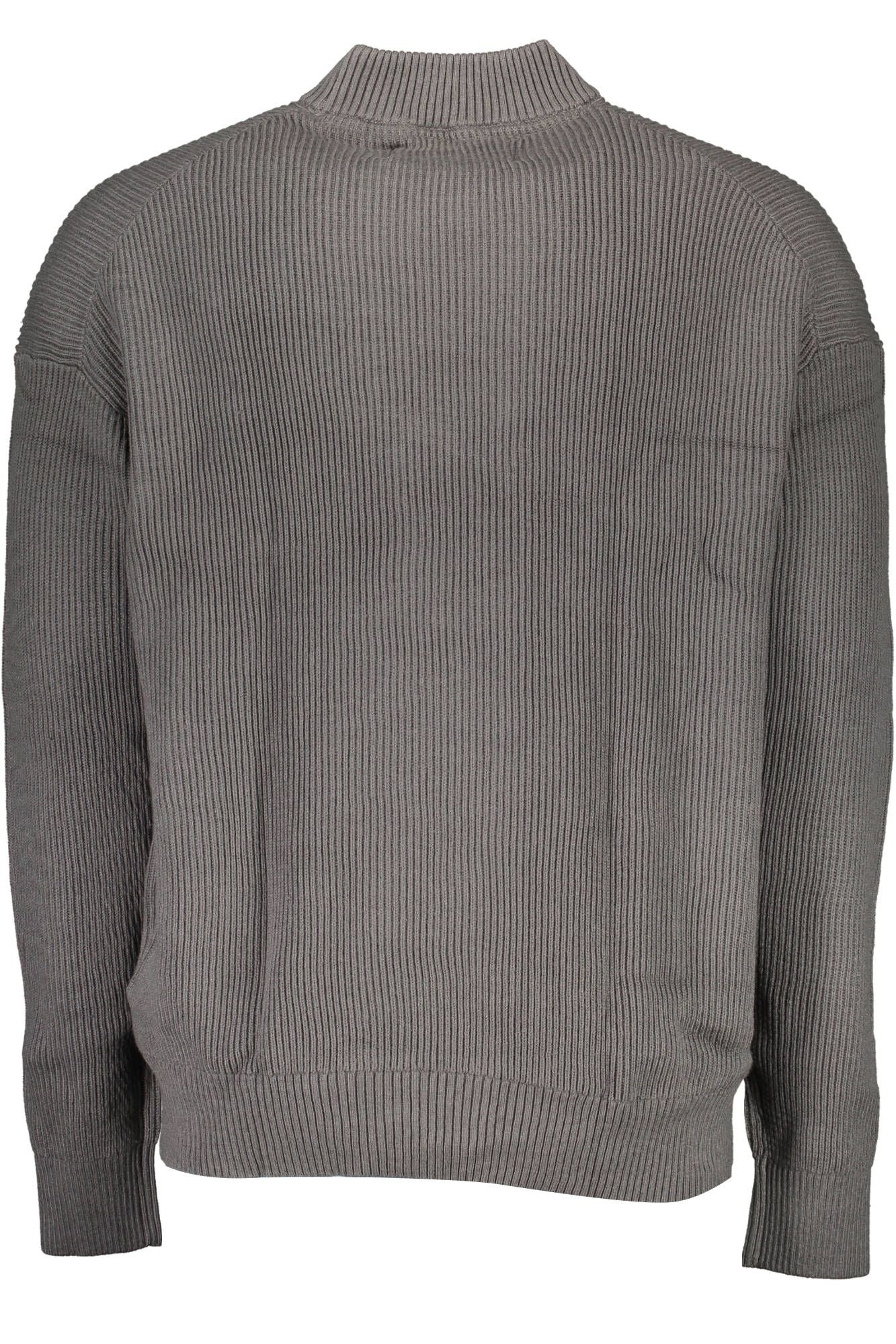 Calvin Klein Elegant Gray Turtleneck with Sleek Embroidery