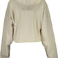 Calvin Klein Chic Cropped Logo Hoodie in Beige