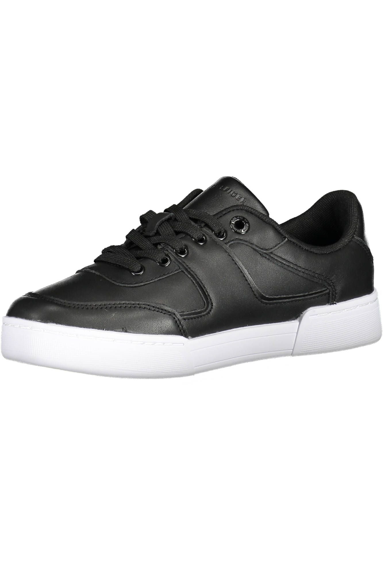 Tommy Hilfiger Chic Black Lace-Up Sneakers with Contrasting Accents