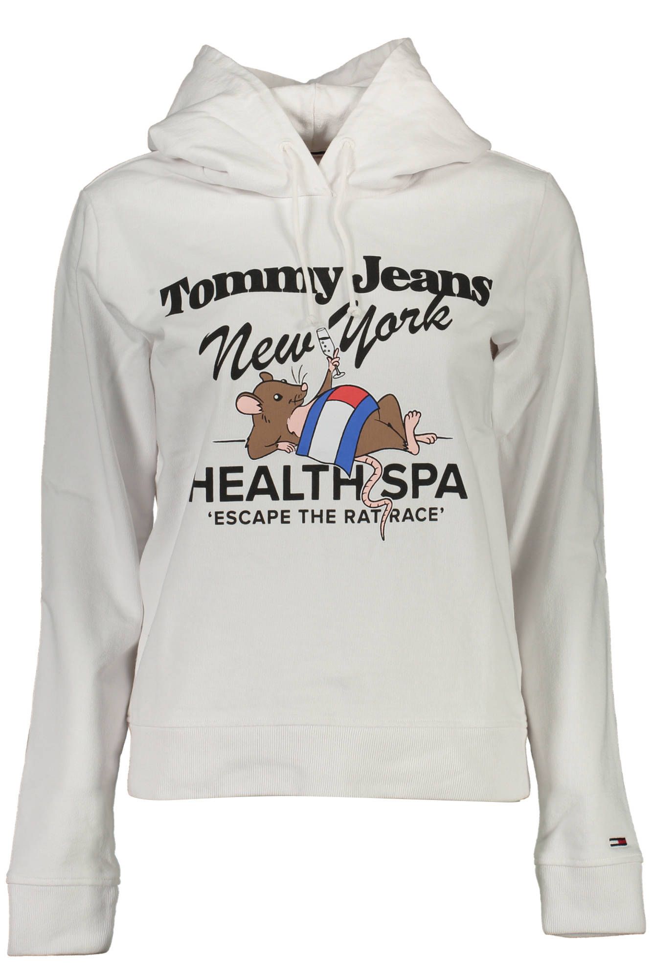 Tommy Hilfiger Chic White Cotton Hooded Sweatshirt