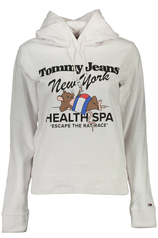 Tommy Hilfiger Chic White Cotton Hooded Sweatshirt