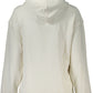 Calvin Klein Chic White Hooded Sweatshirt with Logo Print