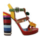 Dolce & Gabbana Multicolor Floral Ankle Strap Heels