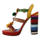 Dolce & Gabbana Multicolor Floral Ankle Strap Heels