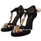 Dolce & Gabbana Elegant Embellished T-Strap Heels Sandals