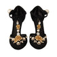 Dolce & Gabbana Elegant Embellished T-Strap Heels Sandals