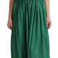 Dolce & Gabbana Elegant Deep Green Sleeveless A-Line Dress