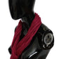 John Galliano Bordeaux Neck Wrap Shawl Foulard Scarf