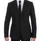 Dolce & Gabbana Chic Gray Striped Wool Blazer Jacket