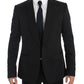 Dolce & Gabbana Exclusive Black Silk One Button Blazer