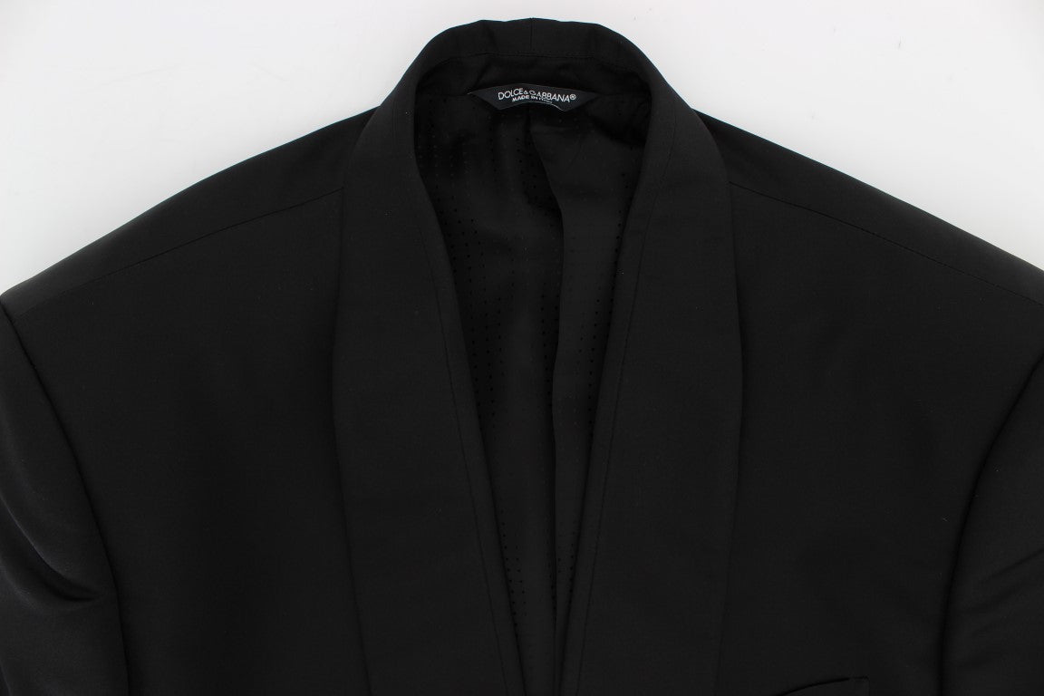 Dolce & Gabbana Exclusive Black Silk One Button Blazer