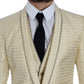 Dolce & Gabbana Sophisticated Beige Polka Dotted Blazer & Vest