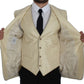 Dolce & Gabbana Sophisticated Beige Polka Dotted Blazer & Vest