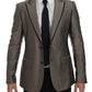 Dolce & Gabbana Elegant Brown Silk Two-Button Slim Blazer