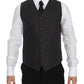 Dolce & Gabbana Elegant Gray Linen Slim Fit Blazer and Vest