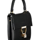 Coccinelle Chic Black Leather Handbag with Twist Lock